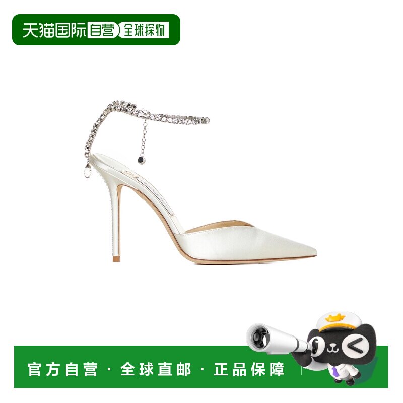 1h可退 香港直邮JIMMY CHOO 女士高跟鞋 SAEDA100BBDIVORYCRYSTAL