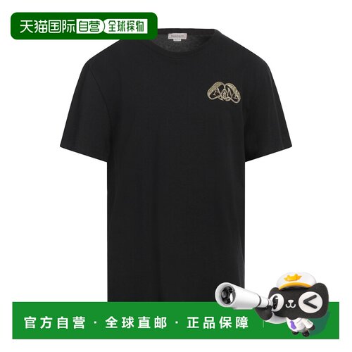香港直邮mcqueen 亚历山大 麦昆 男士 T恤 black黑色 舒适时尚