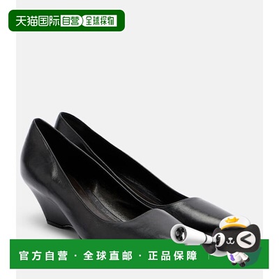 1h可退 香港直邮The Row 女士 Liisa 皮质坡跟鞋 black黑色 舒适