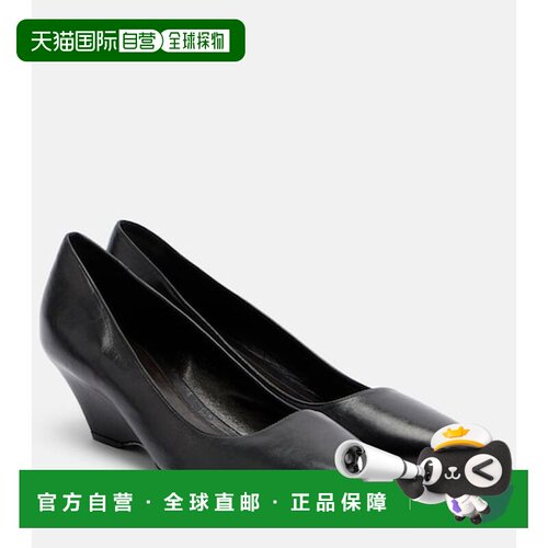 香港直邮The Row 女士 Liisa 皮质坡跟鞋 black黑色 舒适时尚