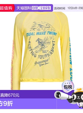 1h可退 香港直邮Dsquared2 二次方 女士 T恤 yellow黄色 舒适时尚
