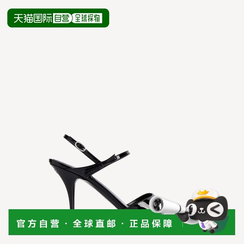 欧洲直邮女款Avenue Bow亮漆皮凉鞋（黑色/银色）高跟
