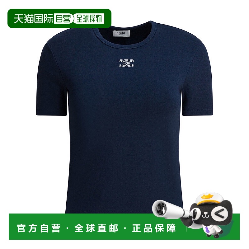香港直邮Celine 思琳 女士 CELINE CAPSULE and Polos T恤蓝色T恤