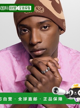 自营1h可退 欧洲直邮LV路易威登 Spiky Flower系列男士银色纯银菱