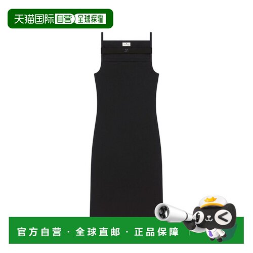 香港直邮Courreges 女士 PU 黑色聚酯连衣裙 326JRO916JS0194