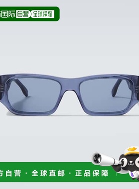 1h可退 香港直邮Fendi 芬迪 男士 FF 方形方框太阳眼镜 blue蓝色