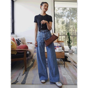 1h可退 香港直邮Maison Margiela 子时当归同款 高腰直筒微喇牛仔