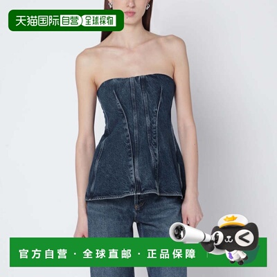 1h可退 香港直邮AGOLDE 女士 Lara 蓝色牛仔紧身胸衣 A74031254FR
