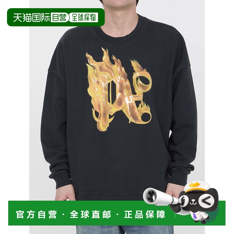 香港直邮Palm Angels 棕榈天使 男士 Burning 交织图案卫衣 PMBA0