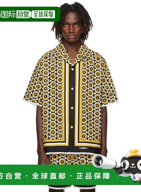 1h可退 香港直邮Valentino 华伦天奴 男士 黑色 & 黄色衬衫 7V3AA