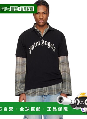 1h可退 香港直邮Palm Angels 棕榈天使 男士 黑色 Curved Logo Po