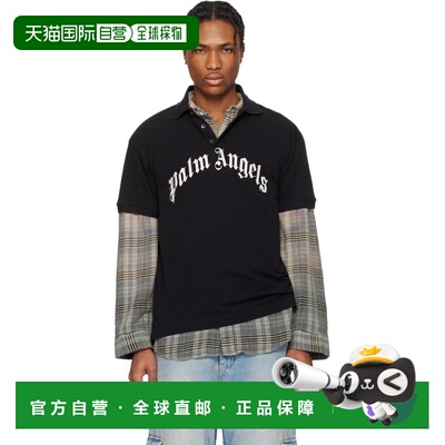 1h可退 香港直邮Palm Angels 棕榈天使 男士 黑色 Curved Logo Po