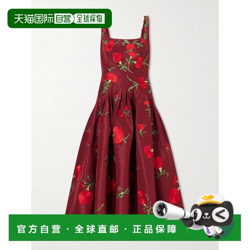 1h可退 美国直邮CAROLINA HERRERA 女士 绣花真丝-罗缎礼服 S2611