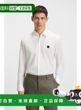 自营欧洲直邮HUGO BOSS雨果HUGO RED修身弹力棉质衬衫 饰有Revisi