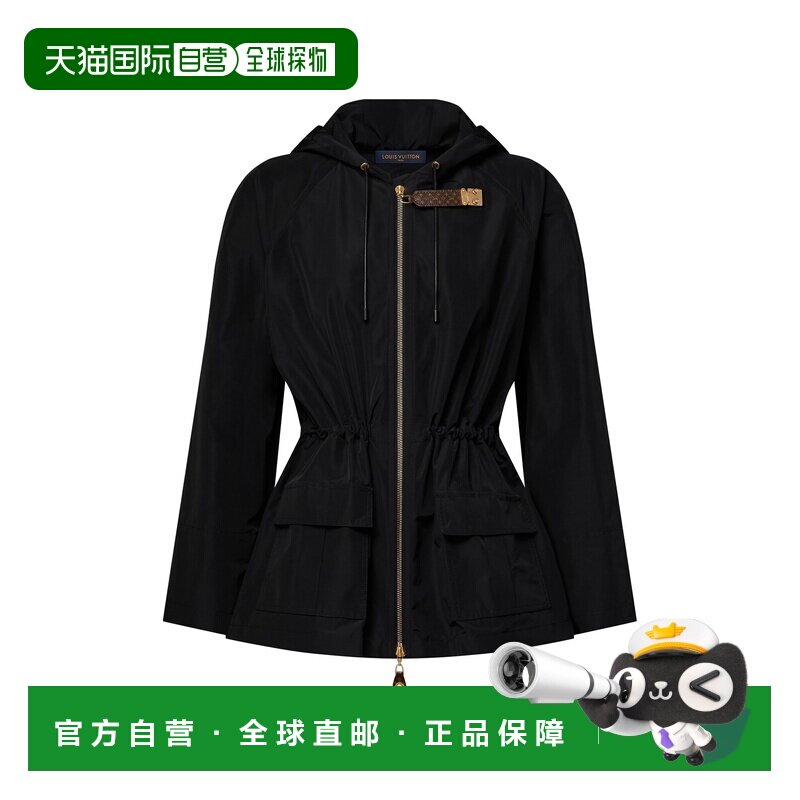 自营1h可退 欧洲直邮LV路易威登 女士黑色棉双向拉链派克大衣