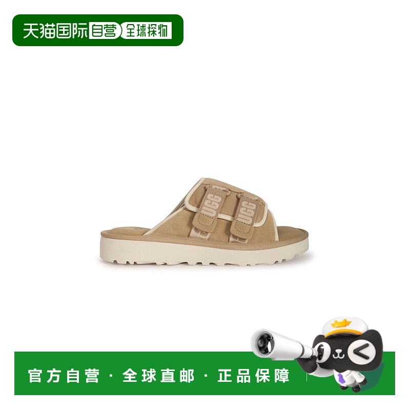 自营欧洲直邮Ugg Goldencoast系列男士沙色绒面革绑带拖鞋