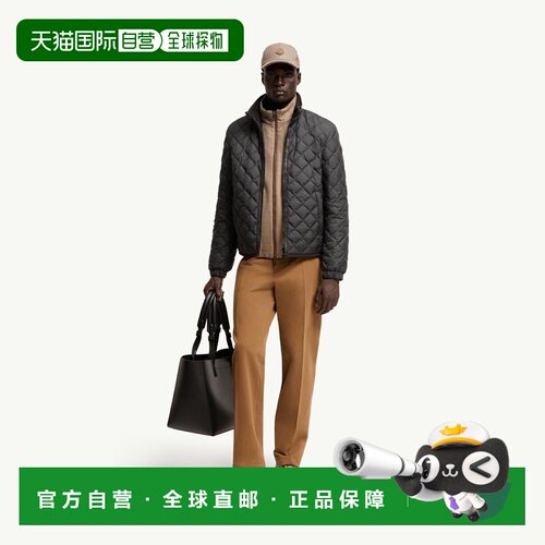 自营欧洲直邮Moncler盟可睐 Delviane男士黑色AirSoft菱格纹双面