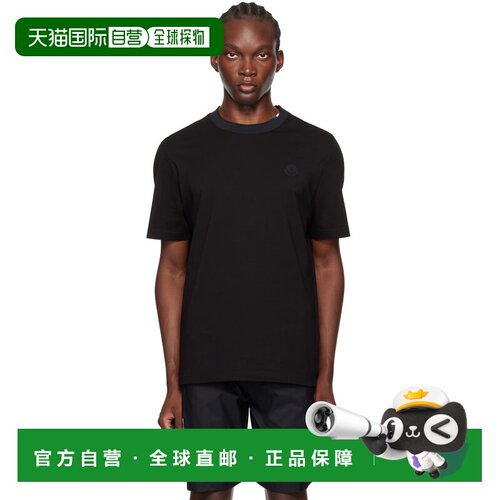 香港直邮Moncler 盟可睐 男士 黑色徽标贴饰 T 恤 J20918C0002782
