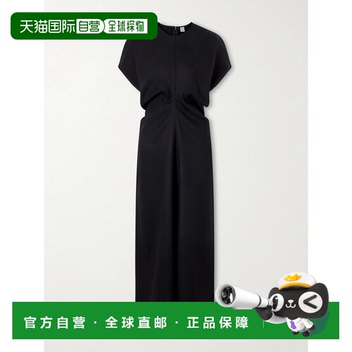 香港直邮toteme 女士 褶皱羊毛长款连衣裙 261WRD1103FB0568001BL
