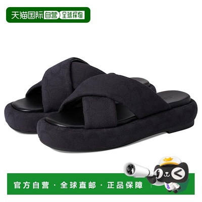 1h可退 香港直邮Coach 蔻驰 女士 Penelope C 标志凉鞋 black黑色