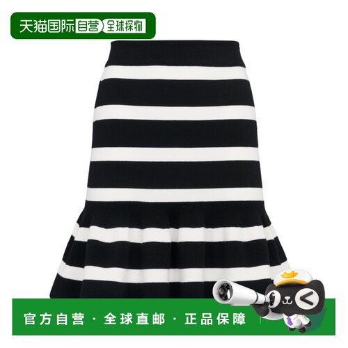 香港直邮ALEXANDER MCQUEEN 24SS 条纹迷你半身裙【付后1h可退】