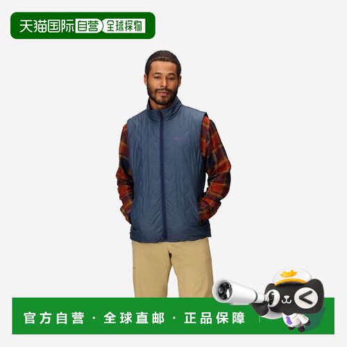 自营欧洲直邮Marmot土拨鼠 MonoQuilt男士灰蓝色聚酯纤维绗缝马甲