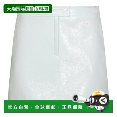 1h可退 香港直邮Courreges 女士 Reedition 乙烯基迷你裙 223CJU0