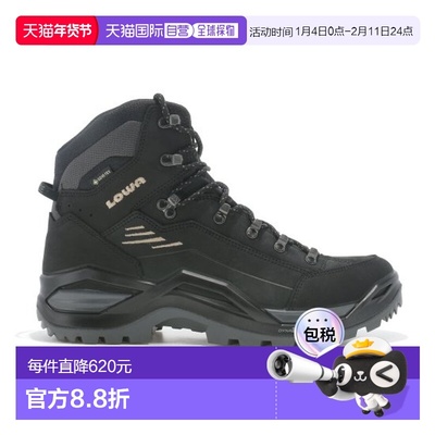 自营欧洲直邮LOWA RENEGADE男士黑色/沙丘色牛巴革中帮徒步鞋