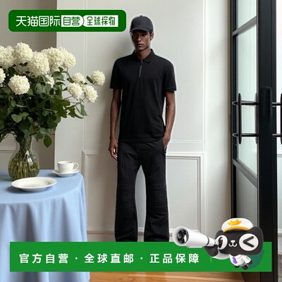 欧洲直邮MONCLER (2025) 棉质珠地网眼 Polo 衫，带徽标贴片短袖