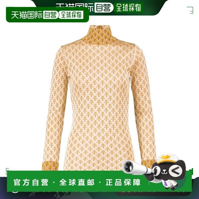 1h可退 香港直邮Rabanne 女士 金属感提花半高领毛衣 colorful花