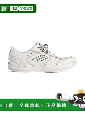 欧洲直邮BALENCIAGA（2025）女士Hamptons破洞中号白色运动鞋