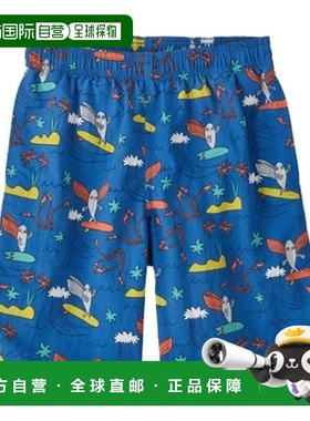 欧洲直邮PATAGONIA BAGGIES儿童蓝色再生尼龙弹力腰头短裤