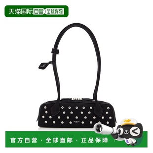香港直邮Alaia 女士 Le Teckel 小号铆钉绒面革肩包(独家发售)