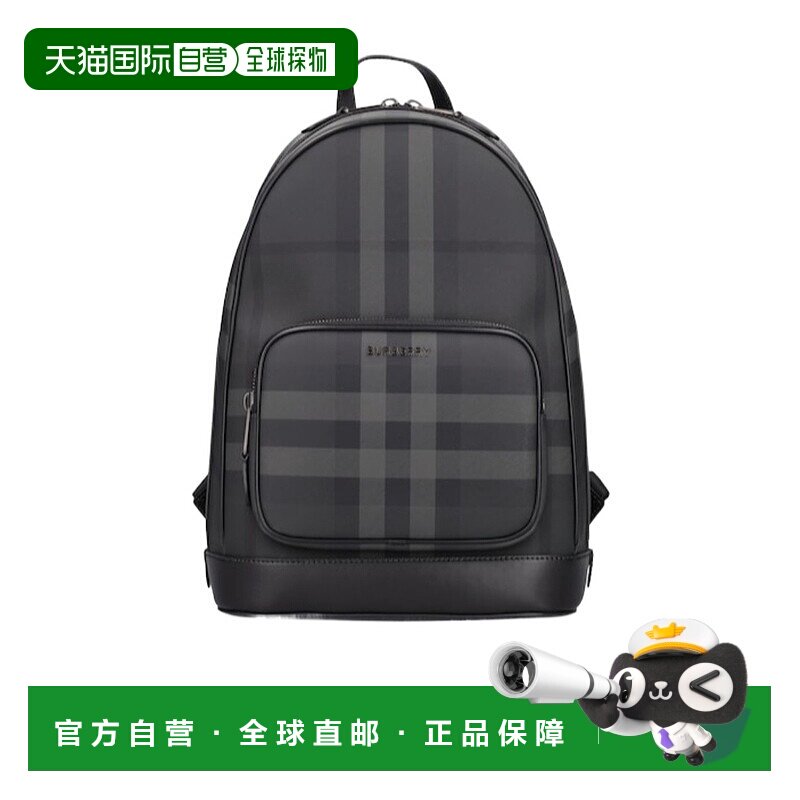 香港直邮Burberry 格纹帆布双肩包 77I-IXB008