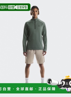 自营欧洲直邮ON昂跑 Climate系列男士橄榄绿聚酯纤维保暖吸汗上衣