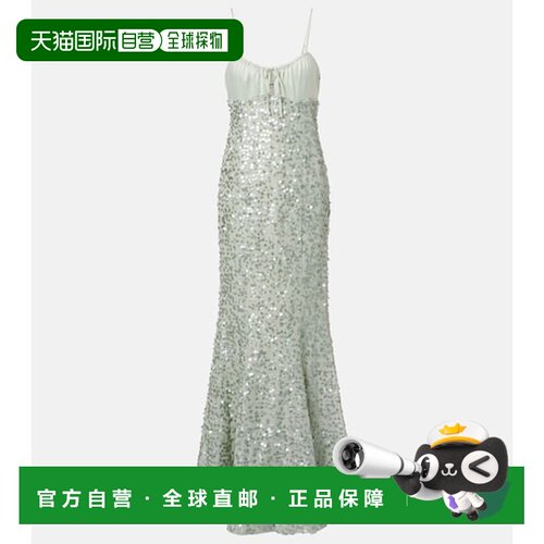 香港直邮Simkhai 女士 Zarena 珠片礼服 green绿色 舒适时尚