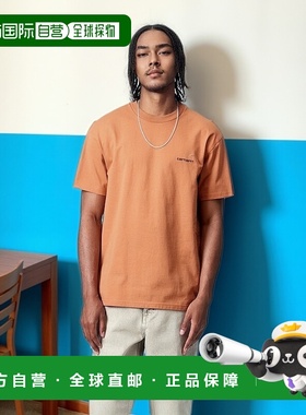 自营欧洲直邮Carhartt Wip 男士橙色棉短袖T恤针织