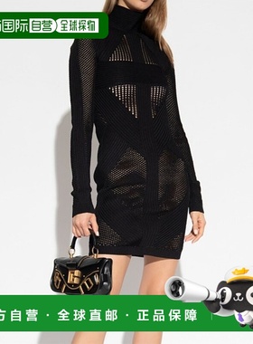 香港直邮Balmain 高领连衣裙 YF0R8108KC78长袖包臀裙