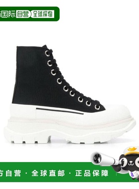 【99新未使用】香港直邮Alexander McQueen 黑色Tread Slick高帮