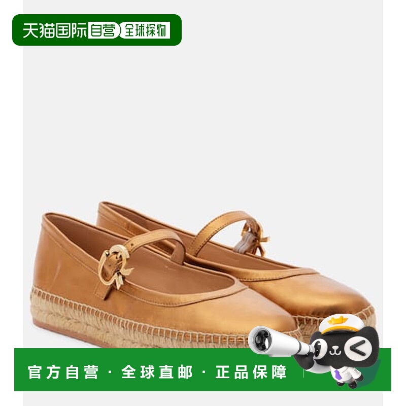 香港直邮Gianvito Rossi 吉安维托 罗西 女士 Elda 金属感皮质麻