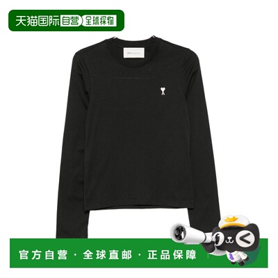 香港直邮Ami Paris 女士T恤 FTS417724045 AW2026 黑色
