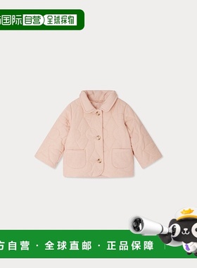 欧洲直邮Bonpoint小樱桃 Juno女婴粉红色樱桃印花羽绒外套