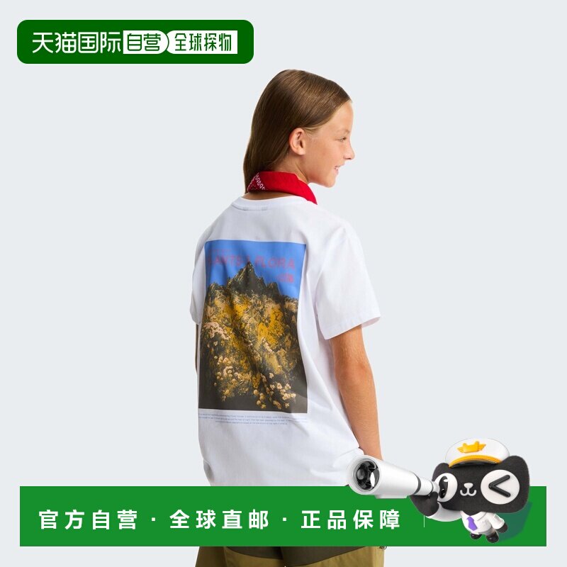 欧洲直邮The North Face北面 Flora女孩白色棉质印花休闲短袖T恤图片