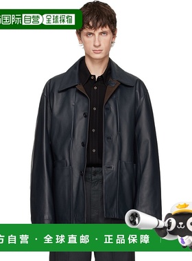 1h可退 香港直邮Lemaire 男士 黑色 Workwear 皮革夹克 OW1172LL0