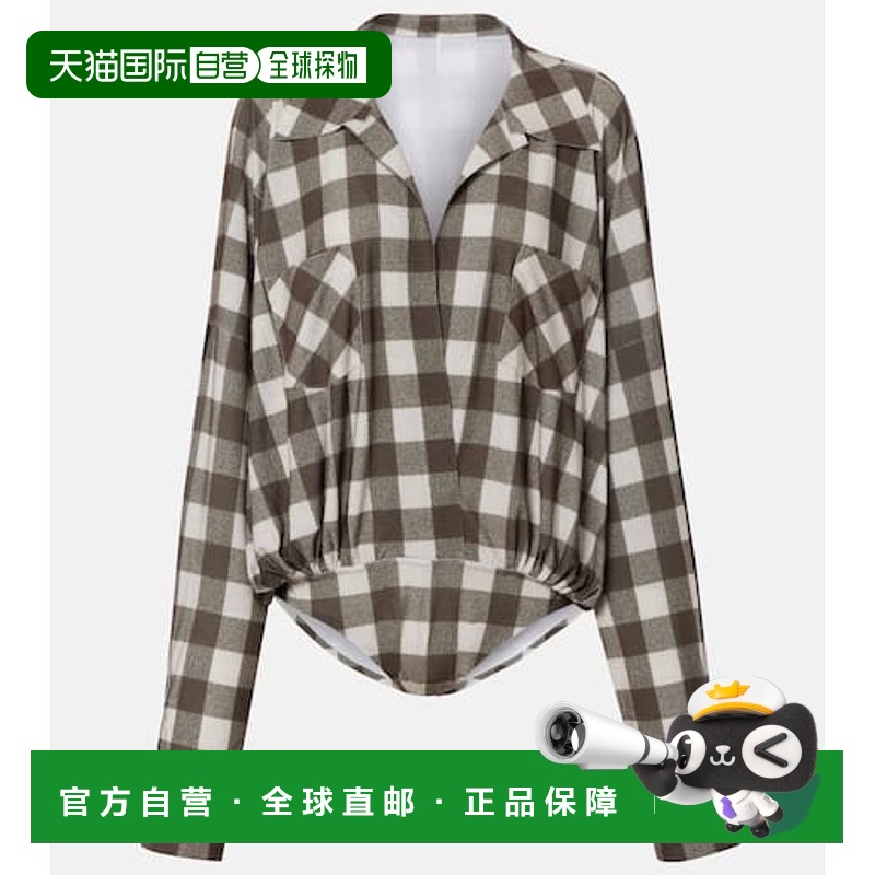 香港直邮NORMA KAMALI 诺玛 卡玛丽 女士 格纹宽松款连体衣
