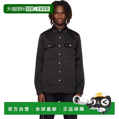 1h可退 香港直邮rick owens 瑞克 欧文斯 男士 黑色 Temple 衬衫