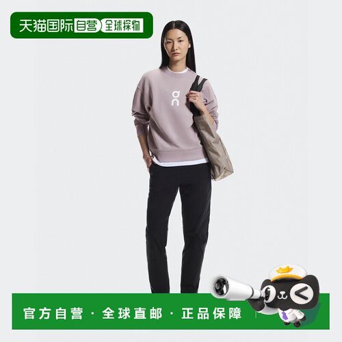 自营欧洲直邮On昂跑 Club Crew女士休闲紫色棉混纺卫衣背心夹克