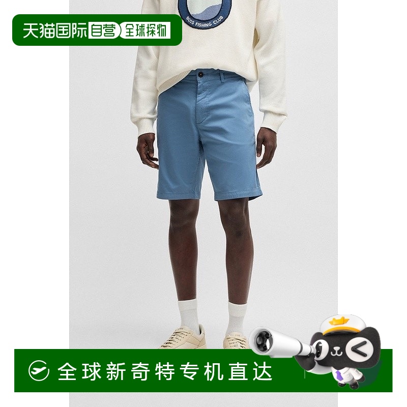欧洲直邮HUGO BOSS雨果BOSS ORANGE弹力斜纹棉布修身短裤