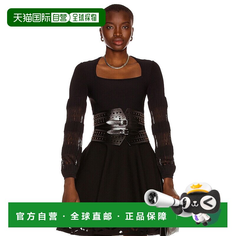 香港直邮Alaia 女士 方形开襟领合身连体衣 AA9B0154RM633性感
