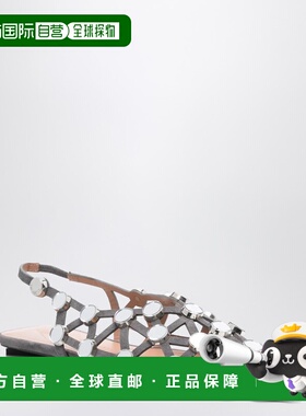 1h可退 香港直邮The Attico 女士 Grid 深灰芭蕾平底鞋 250WSH008